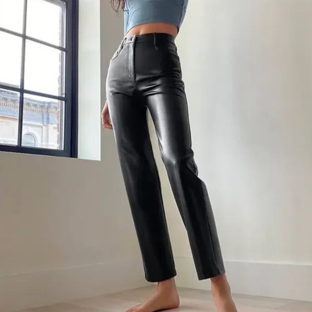 Aritzia Wilfred Melina Cropped Pant Vegan Leather